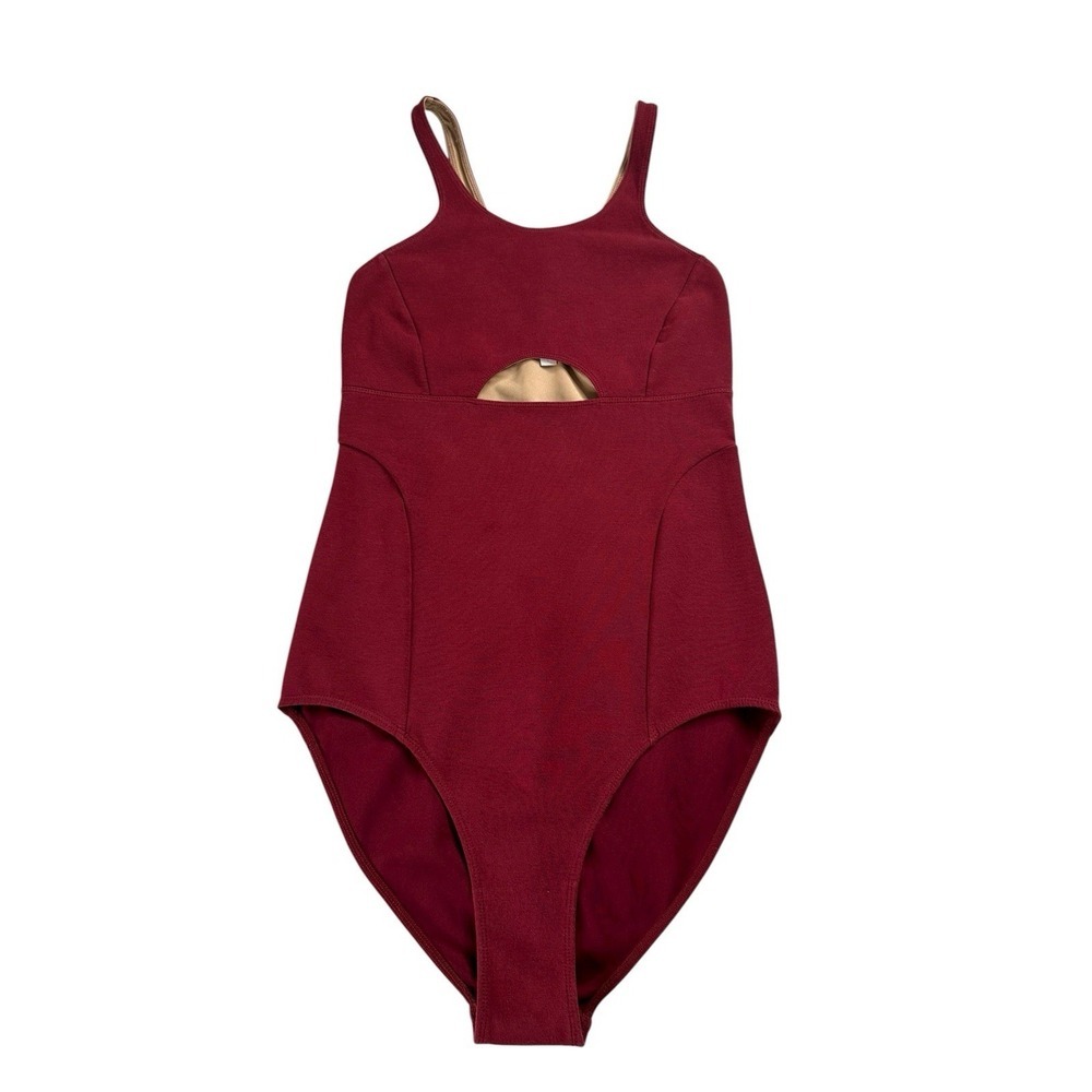 Free People Movement Woman's Size Small Red Burgundy One-Piece Swimsuit